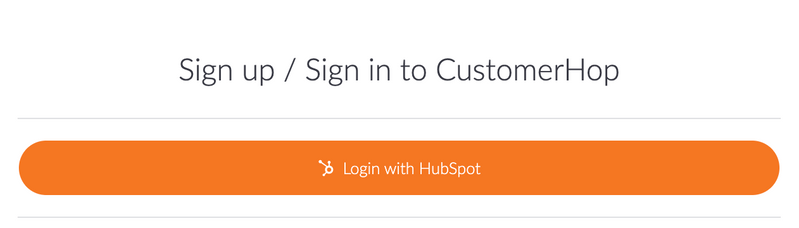 Sign up/ sign in to CustomerHop